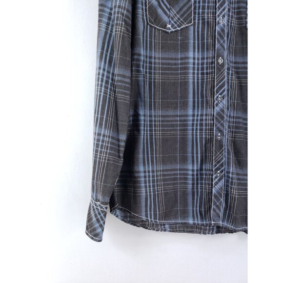 BKE Athletic Fit Plaid Shirt Mens XL Gray Long Sleeve Casual Cotton Blend - Picture 5 of 9